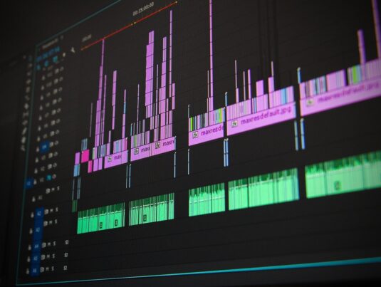 Computer screen displaying a video timeline in the Adobe Premiere CC application.
